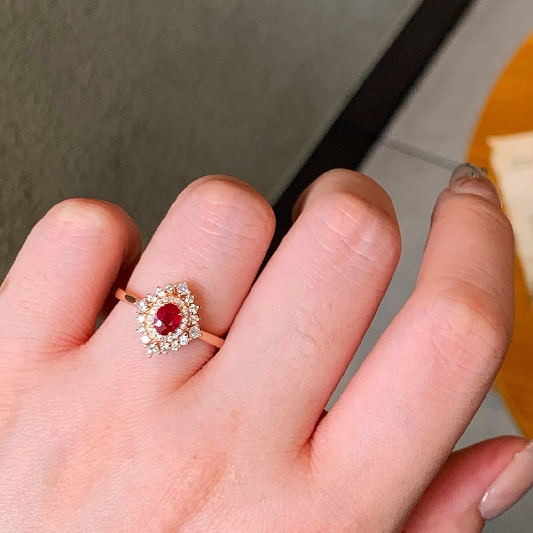 14k Gold 0.86 Ctw Natural Ruby & Diamond Ring - 4