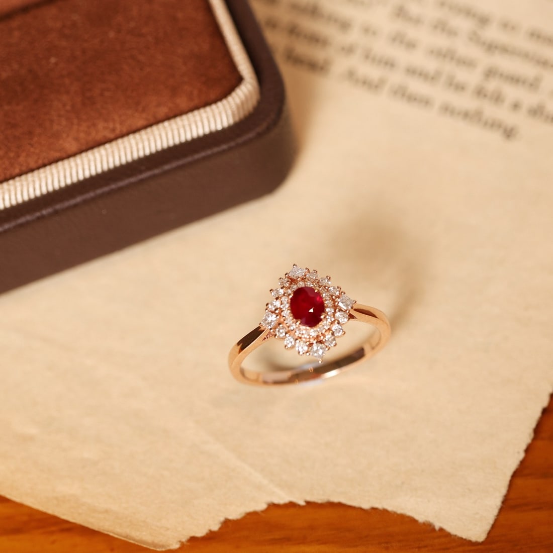 14k Gold 0.86 Ctw Natural Ruby & Diamond Ring - 5