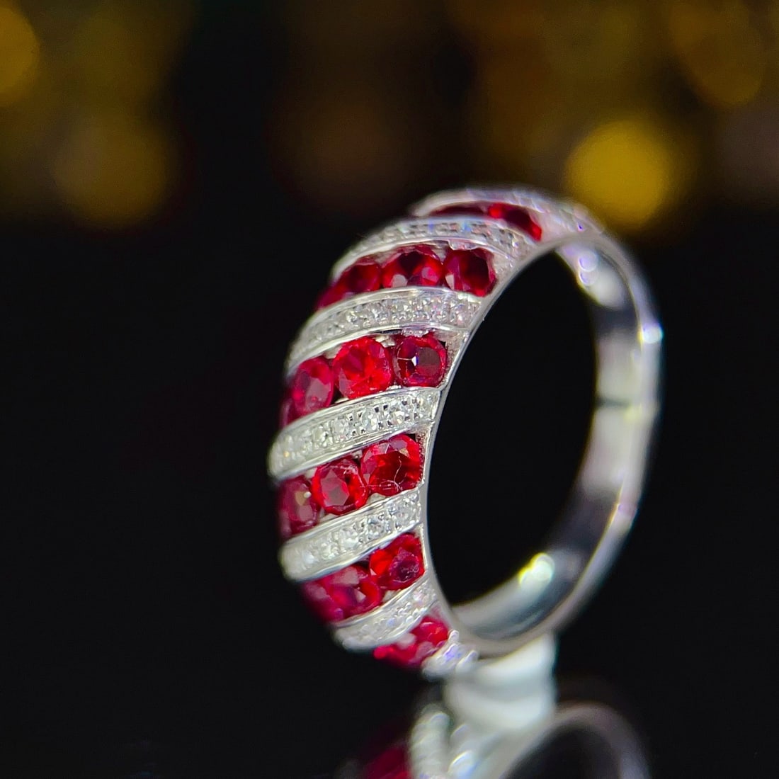 14k Gold 2 Ct Natural Ruby & Diamond Ring