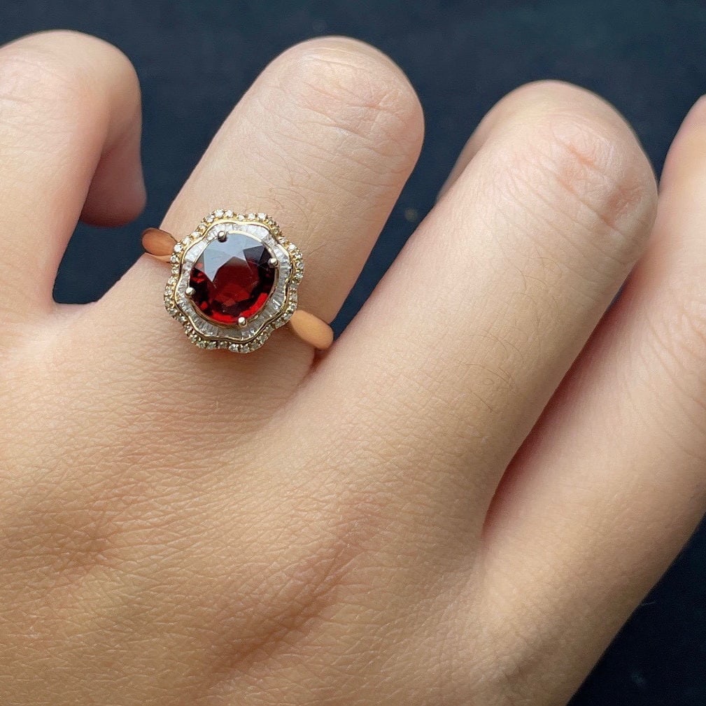 14k Gold 2.68 Ct Natural Spinel & Diamond Ring - 4