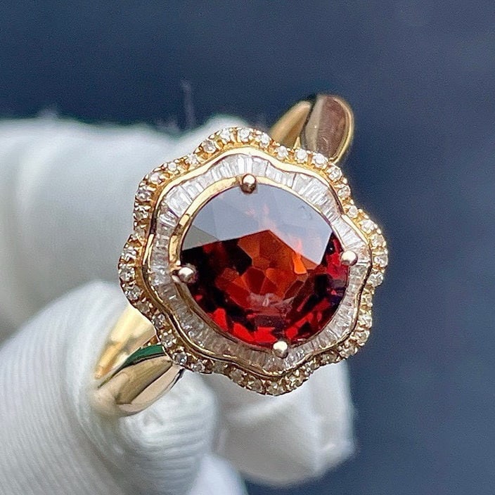 14k Gold 2.68 Ct Natural Spinel & Diamond Ring - 6