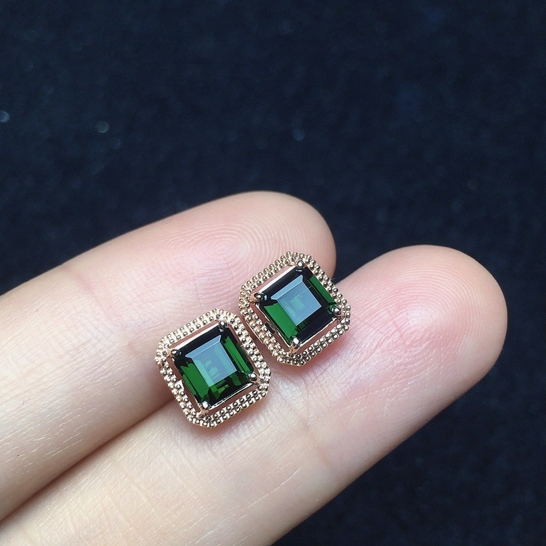 14k Gold 1.76 Ct Natural Tourmaline Earrings - 3