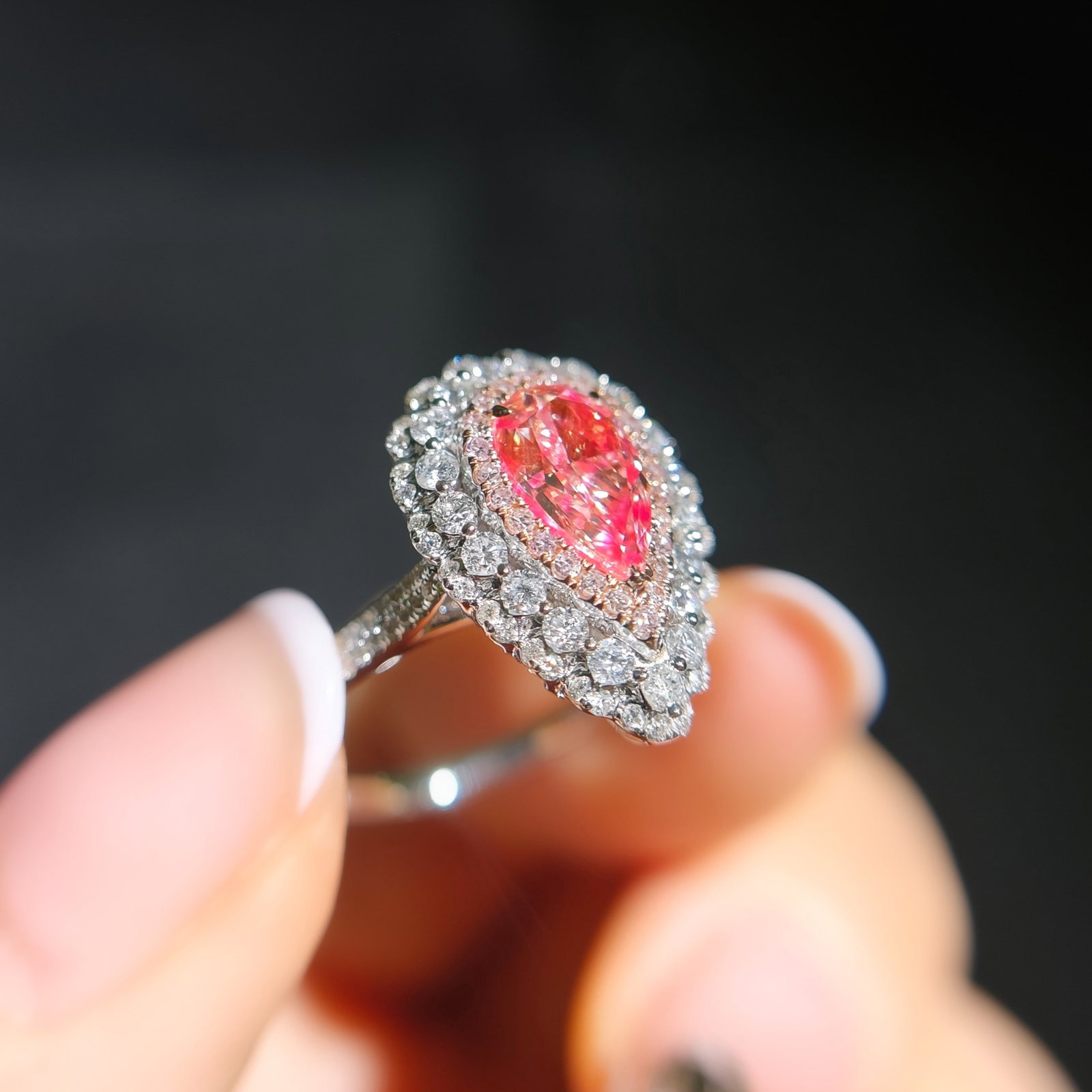14k Gold 1.95 Ctw Natural Pink Diamond & Diamond Ring/pendant( Without Chain ) - 2