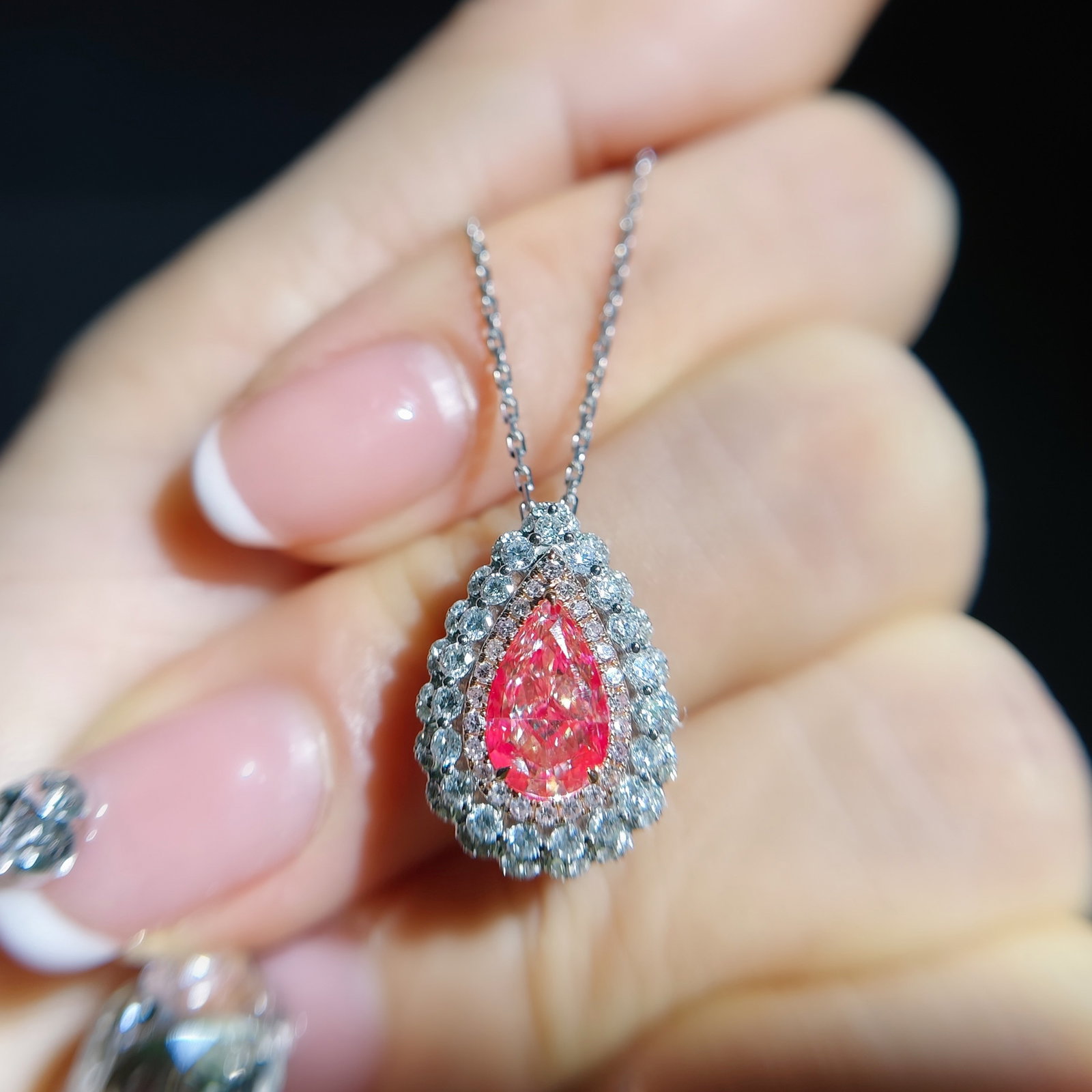 14k Gold 1.95 Ctw Natural Pink Diamond & Diamond Ring/pendant( Without Chain ) - 3