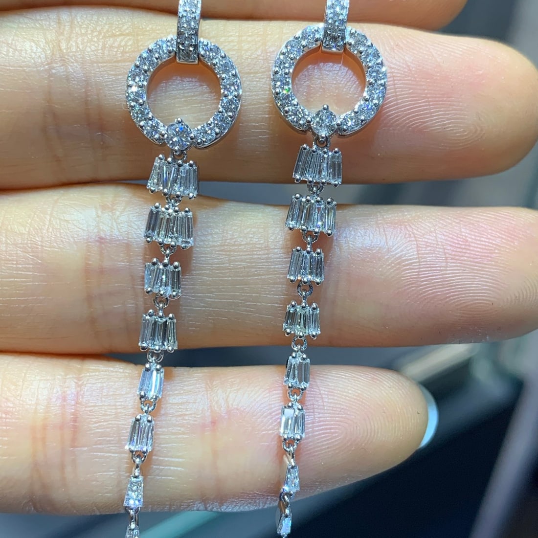 14k Gold 1.59 Ct Natural H Diamond Earrings - 2