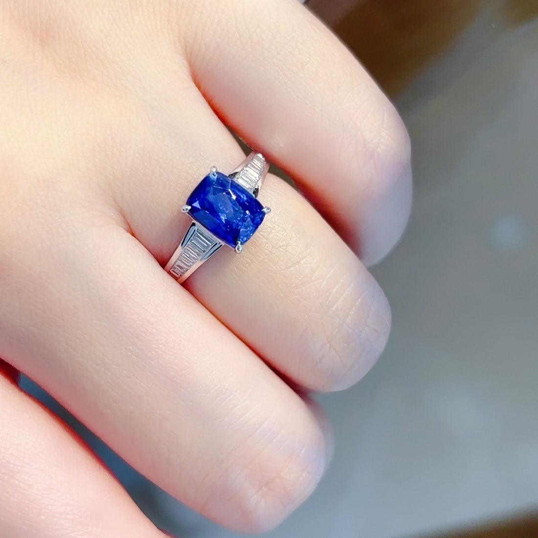 14k Gold 2.61 Ctw Natural Sapphire & Diamond Ring - 6