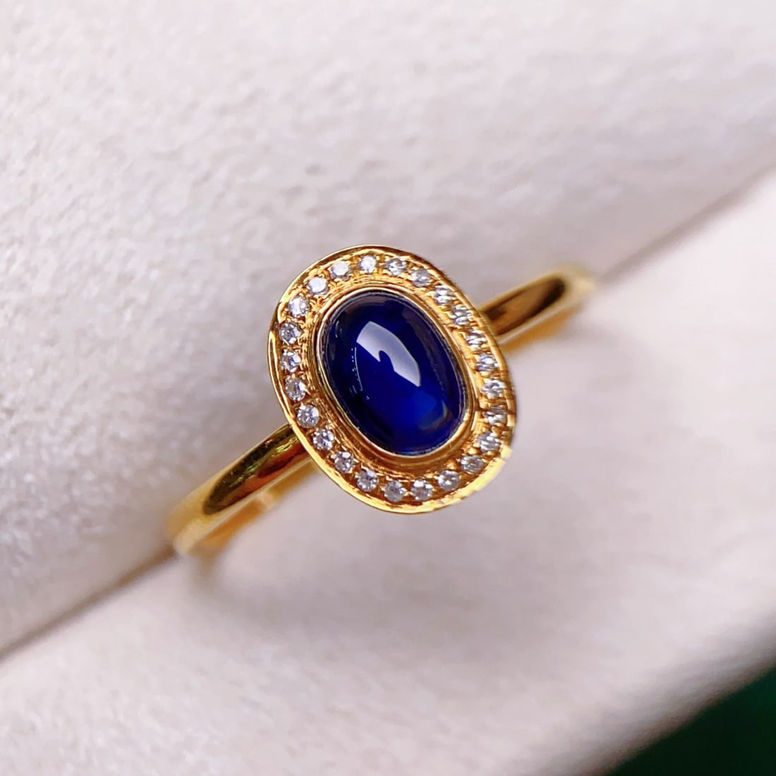 14k Gold 1 Ct Natural Sapphire & Diamond Ring