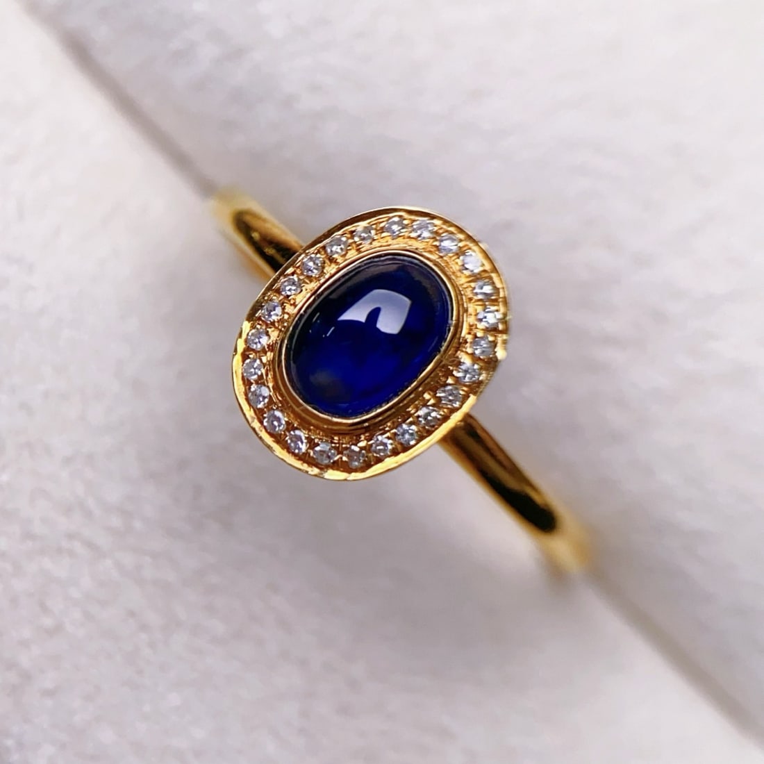 14k Gold 1 Ct Natural Sapphire & Diamond Ring - 2