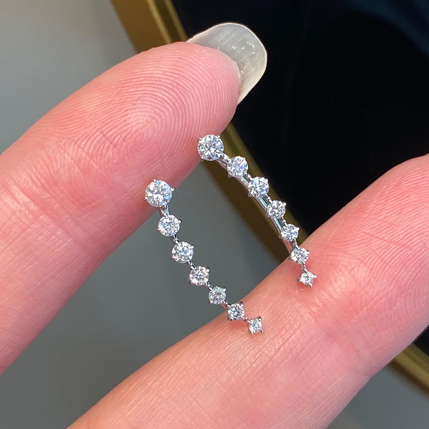 14k Gold 0.5 Ct Natural H Diamond Earrings