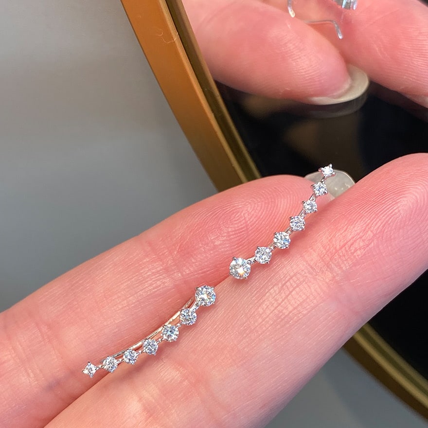 14k Gold 0.5 Ct Natural H Diamond Earrings - 3
