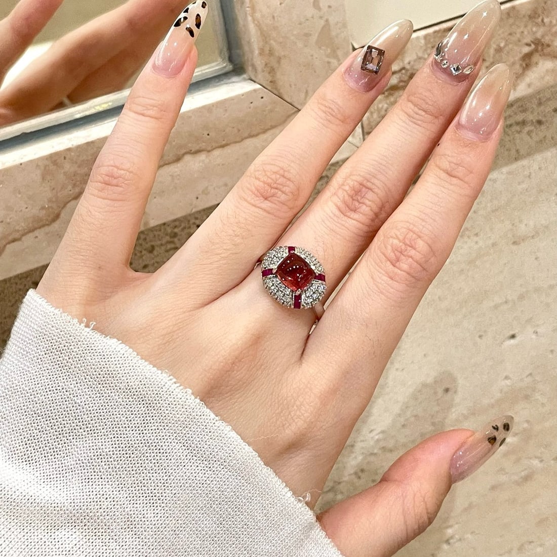 14k Gold 2 Ct Natural Tourmaline & Diamond Ring - 3