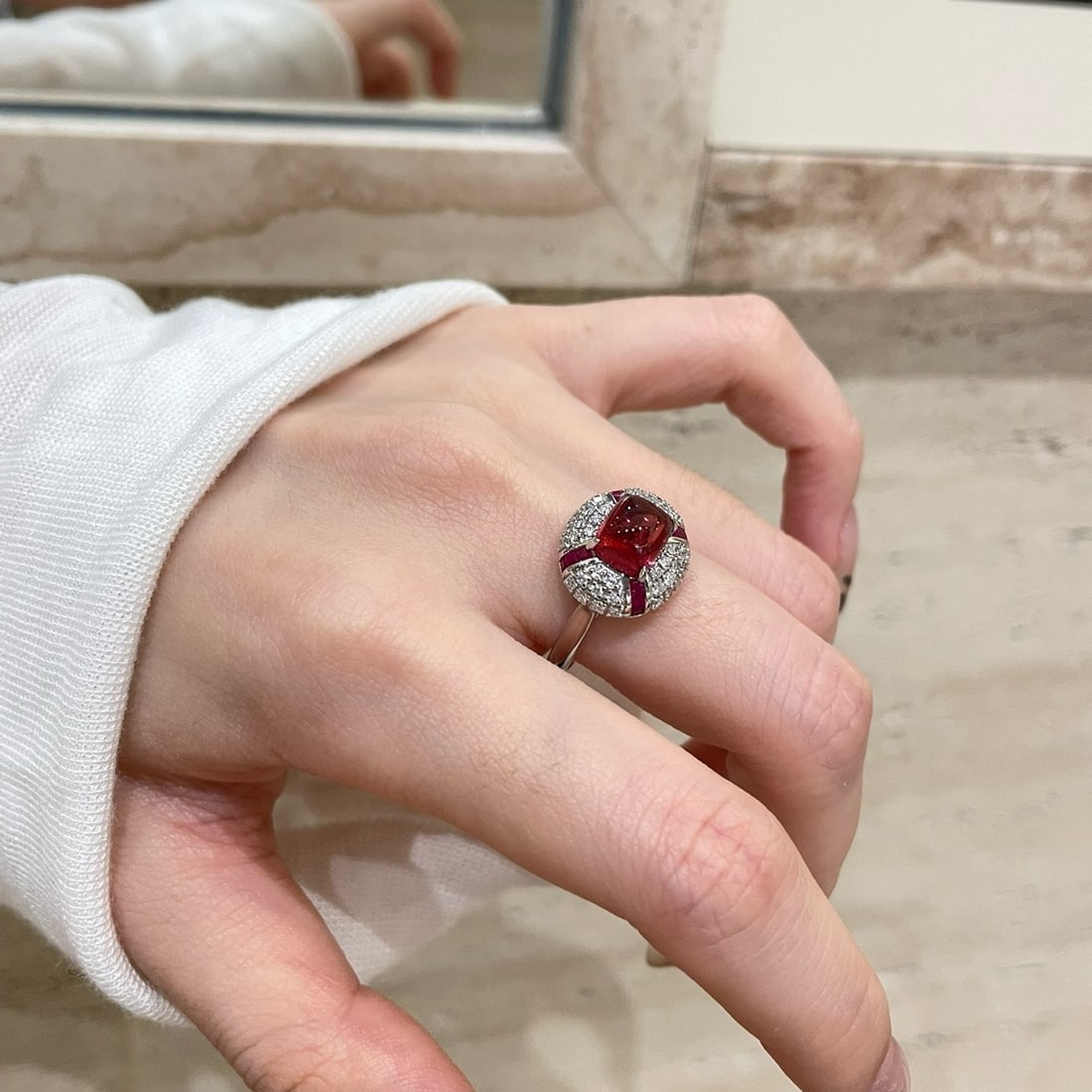 14k Gold 2 Ct Natural Tourmaline & Diamond Ring - 4