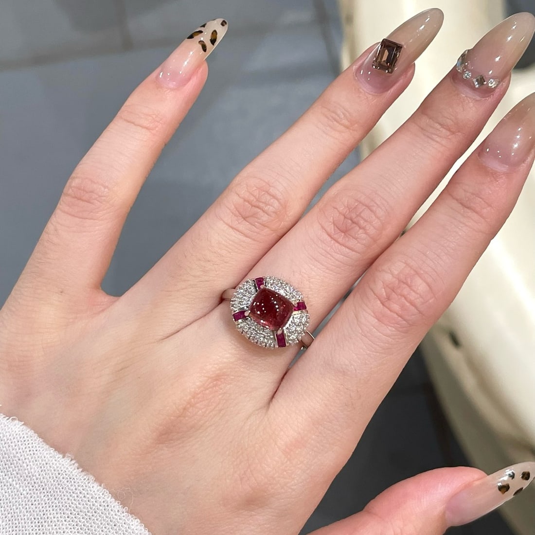 14k Gold 2 Ct Natural Tourmaline & Diamond Ring - 5