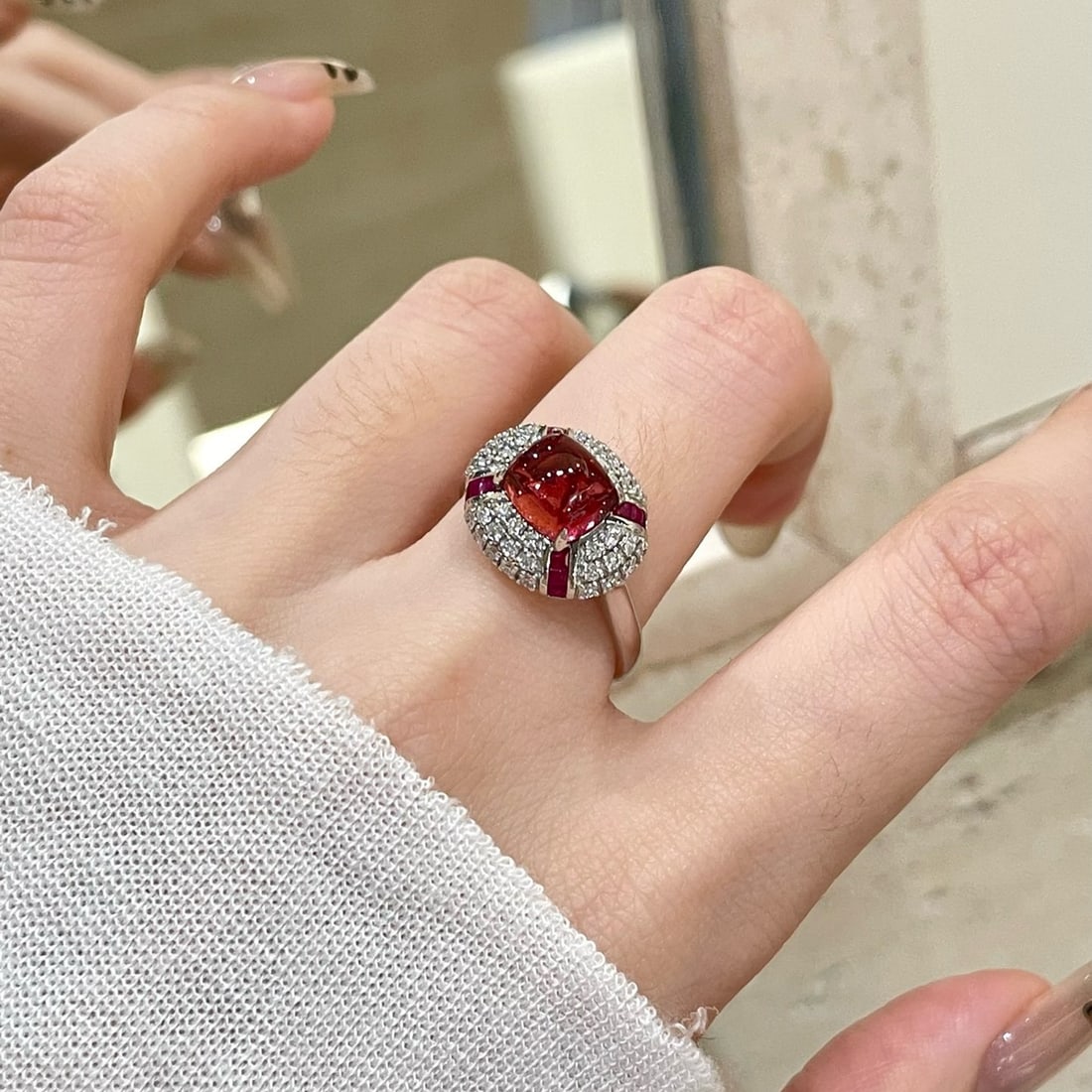14k Gold 2 Ct Natural Tourmaline & Diamond Ring - 7
