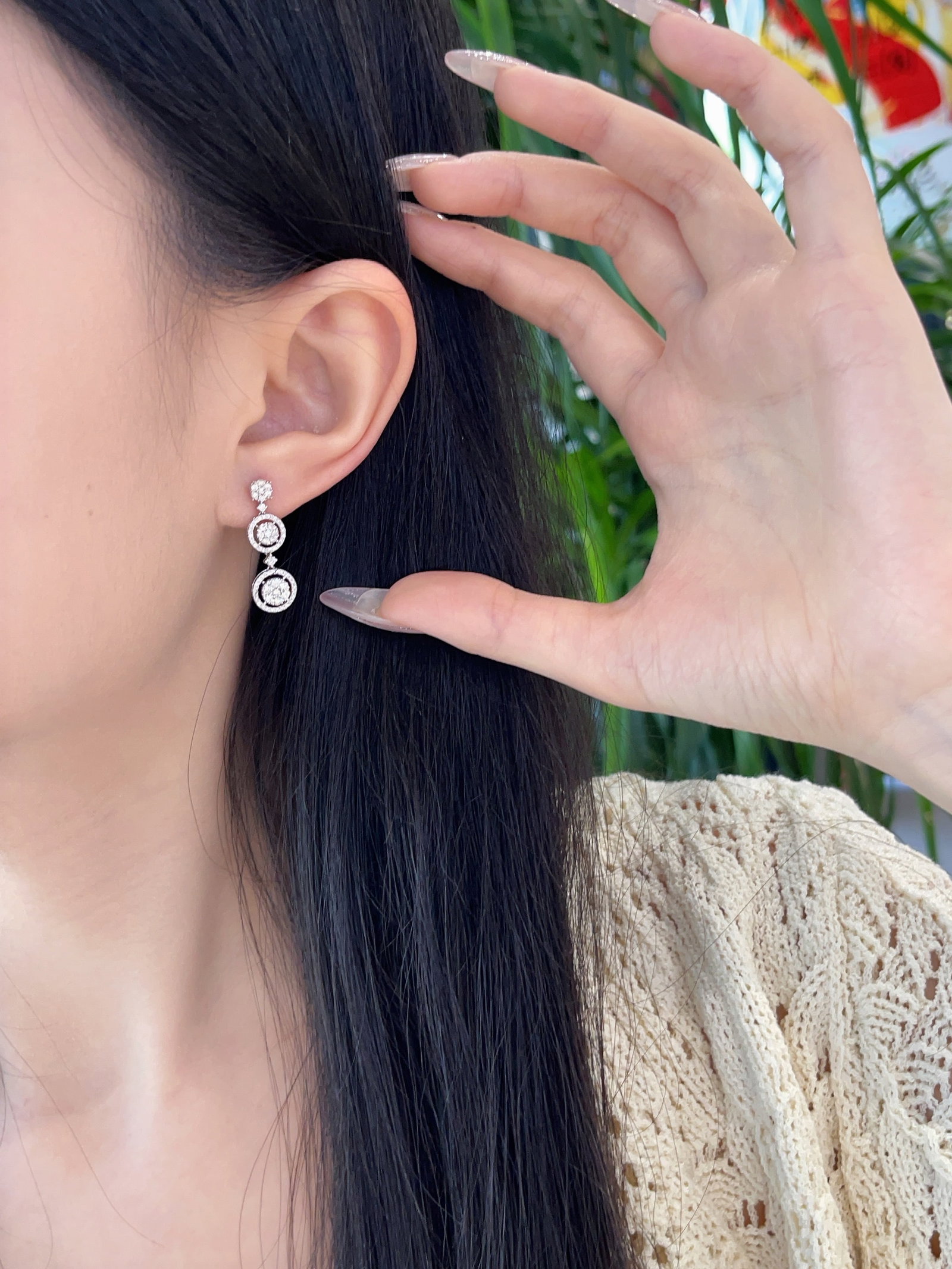 14k Gold 1.00 Ct Natural H Diamond Earrings