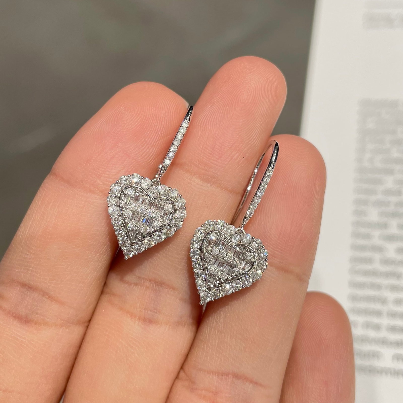 14k Gold 1 Ct Natural H Diamond Earrings - 4