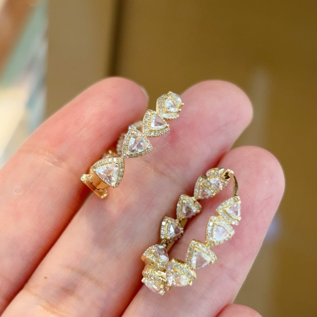 14k Gold 2.3 Ct Natural H Diamond Earrings - 2