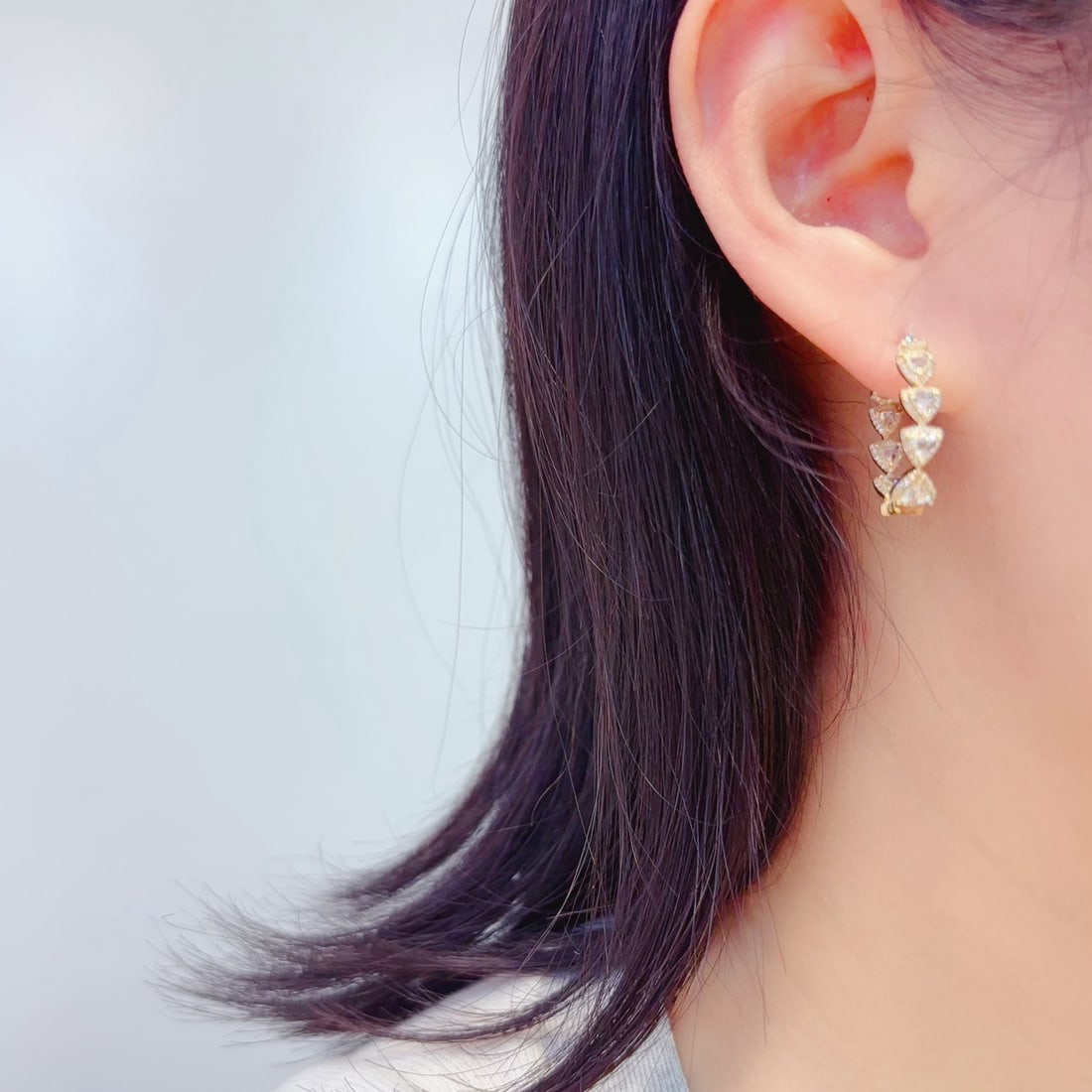 14k Gold 2.3 Ct Natural H Diamond Earrings - 4
