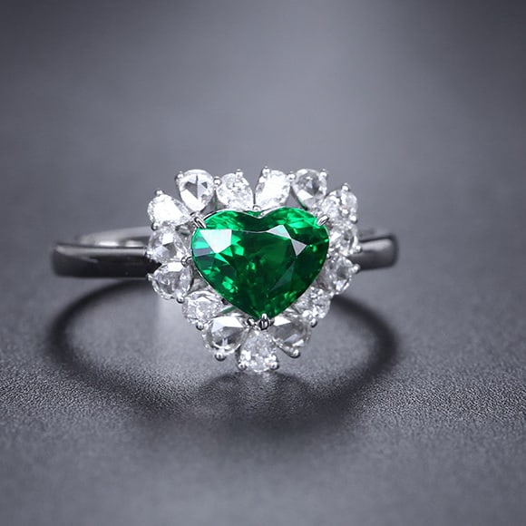 14k Gold 2.01 Ctw Natural Tsavorite & Diamond Ring - 2