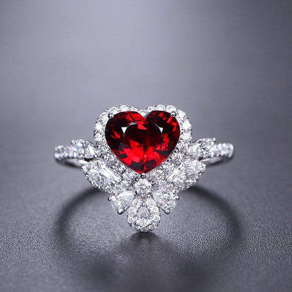 14k Gold 1.98 Ctw Natural Spinel & Diamond Ring