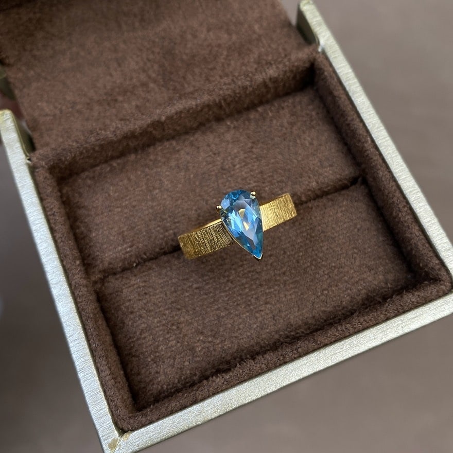 14k Gold 1.25 Ct Natural Aquamarine Ring