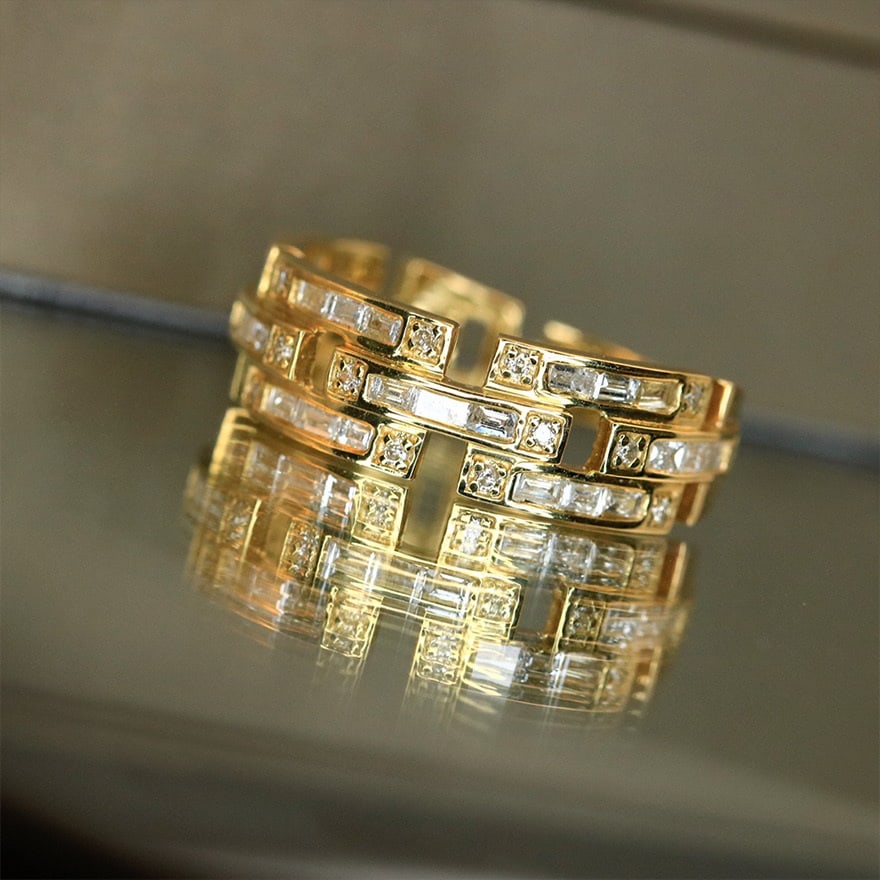 14k Gold 0.6 Ct Natural H Diamond Ring