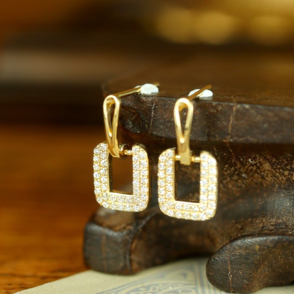 14k Gold 0.22 Ct Natural H Diamond Earrings - 2