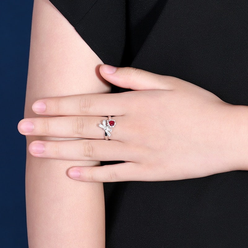 14k Gold 0.82 Ctw Natural Ruby & Diamond Ring - 6