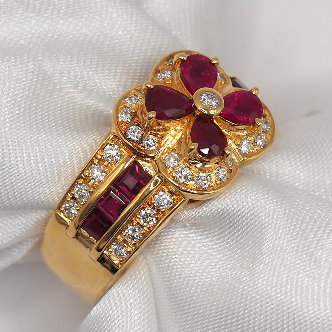 14k Gold 1.36 Ctw Natural Ruby & Ruby Ring - 2