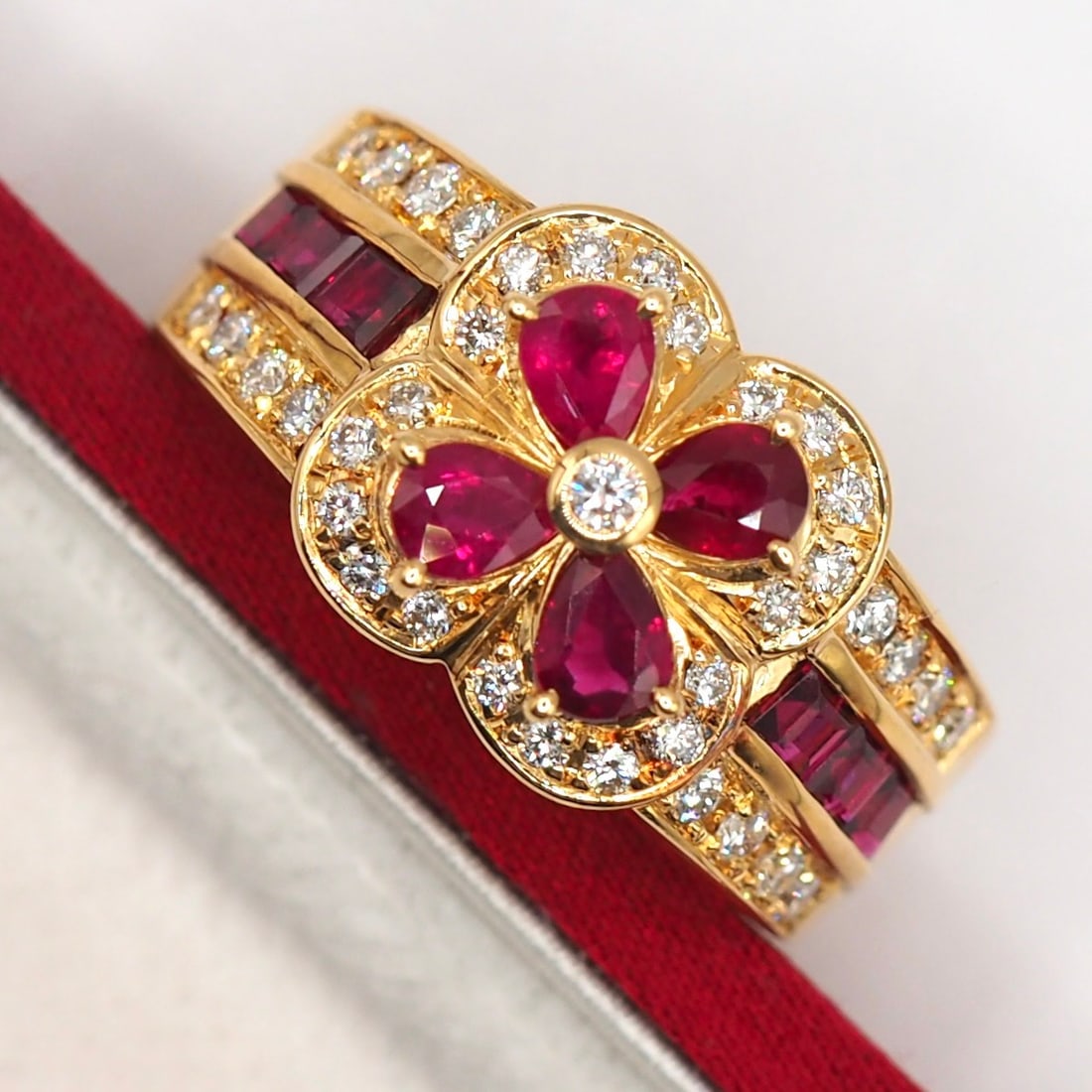 14k Gold 1.36 Ctw Natural Ruby & Ruby Ring - 4