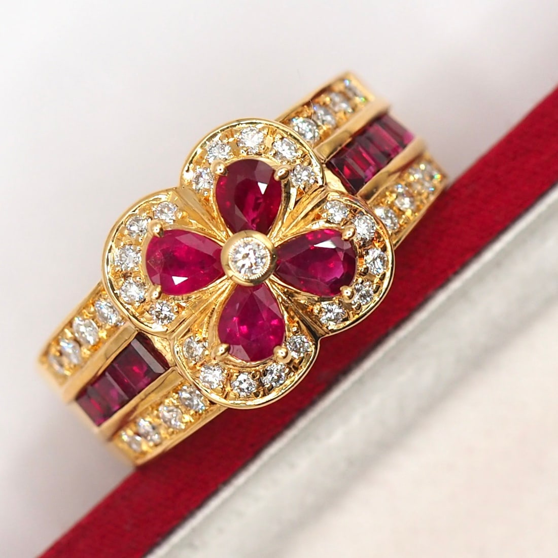 14k Gold 1.36 Ctw Natural Ruby & Ruby Ring - 5