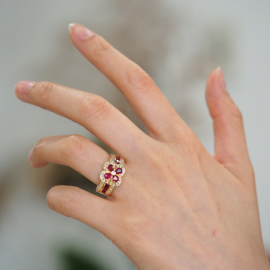 14k Gold 1.36 Ctw Natural Ruby & Ruby Ring - 6