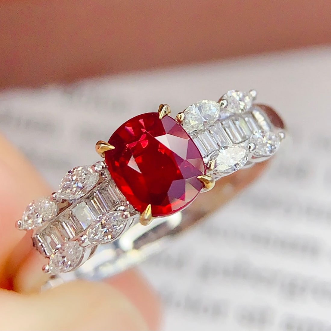 14k Gold 0.67 Ct Natural Ruby & Diamond Ring - 2