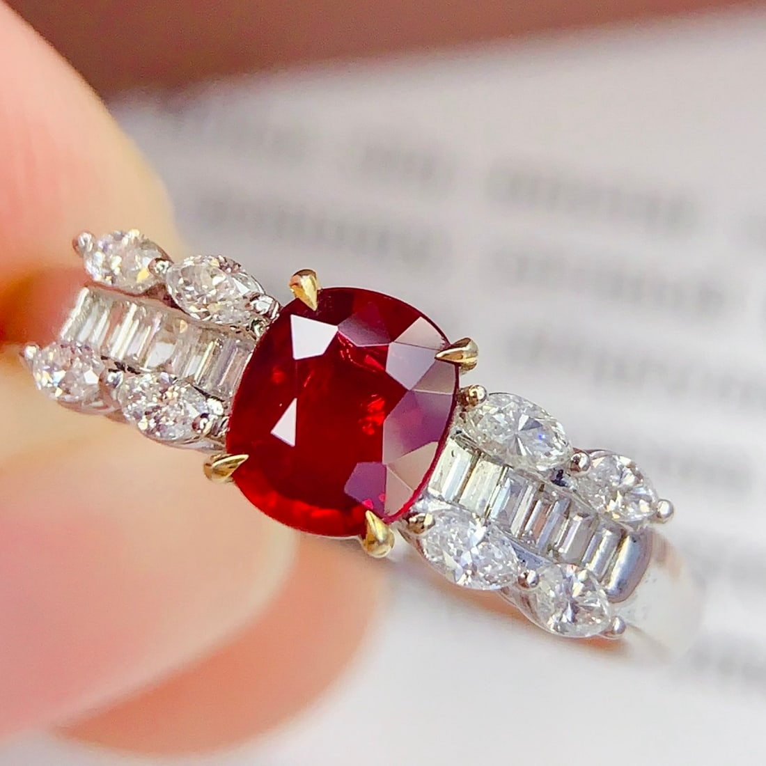 14k Gold 0.67 Ct Natural Ruby & Diamond Ring - 3