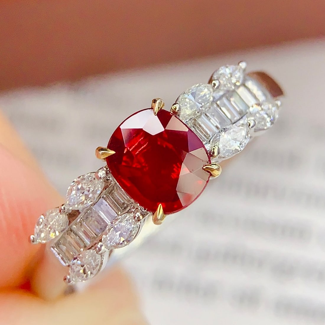 14k Gold 0.67 Ct Natural Ruby & Diamond Ring - 4