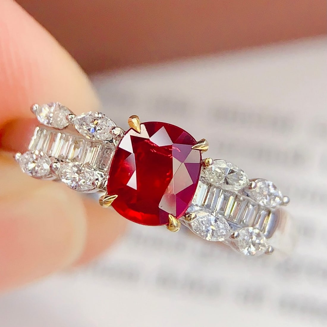 14k Gold 0.67 Ct Natural Ruby & Diamond Ring - 6
