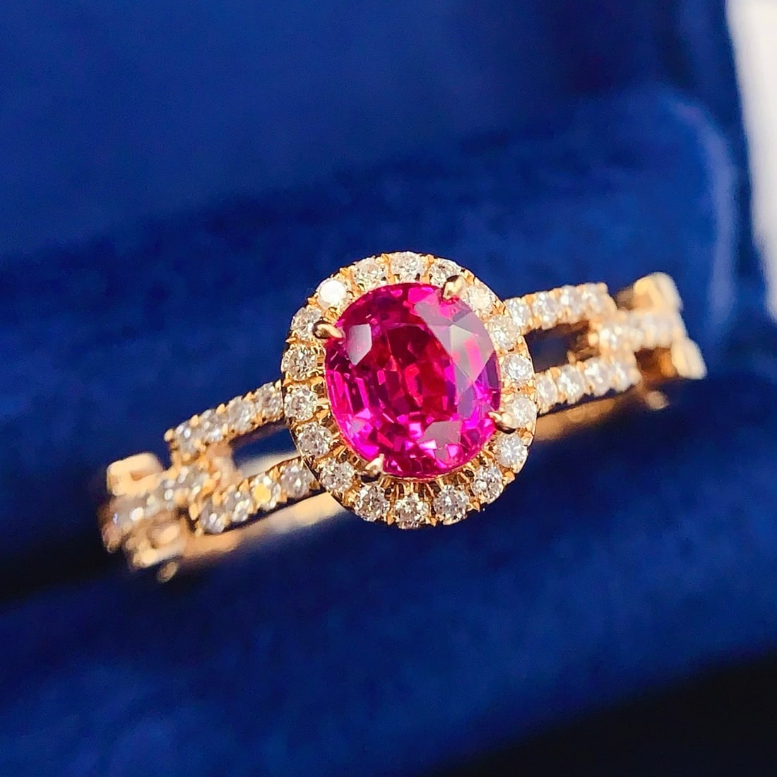 14k Gold 0.8 Ct Natural Ruby & Diamond Ring - 2