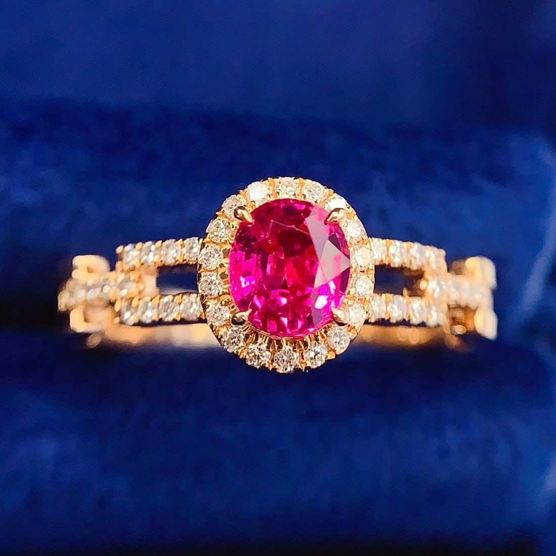 14k Gold 0.8 Ct Natural Ruby & Diamond Ring - 3