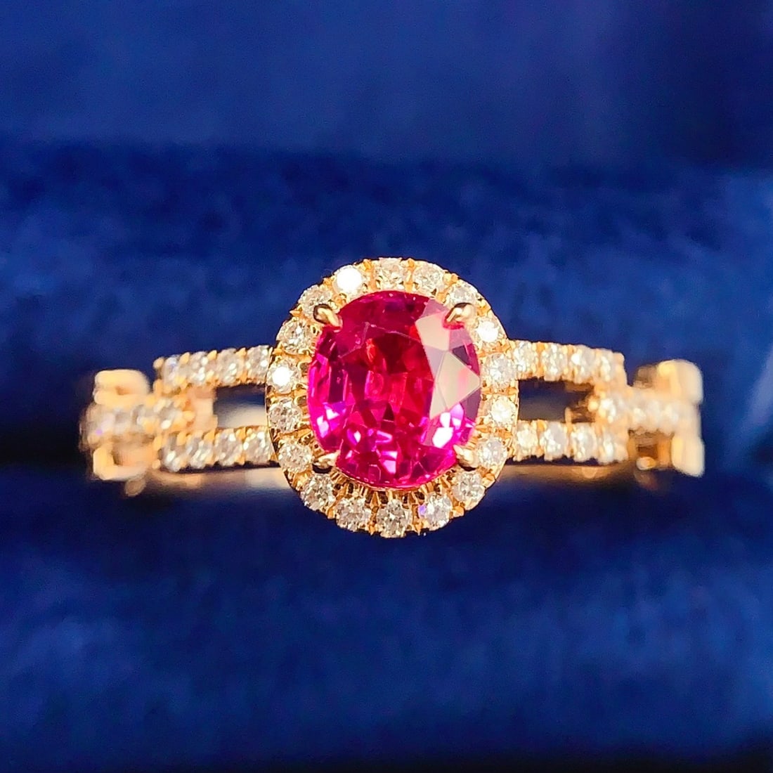 14k Gold 0.8 Ct Natural Ruby & Diamond Ring - 4