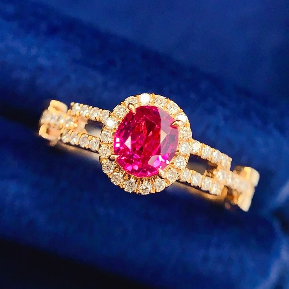 14k Gold 0.8 Ct Natural Ruby & Diamond Ring - 5