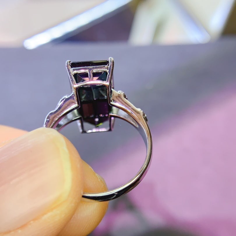 14k Gold 7.8 Ct Natural Tourmaline & Diamond Ring - 5