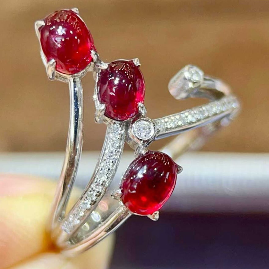 14k Gold 1.70 Ctw Natural Ruby & Diamond Ring