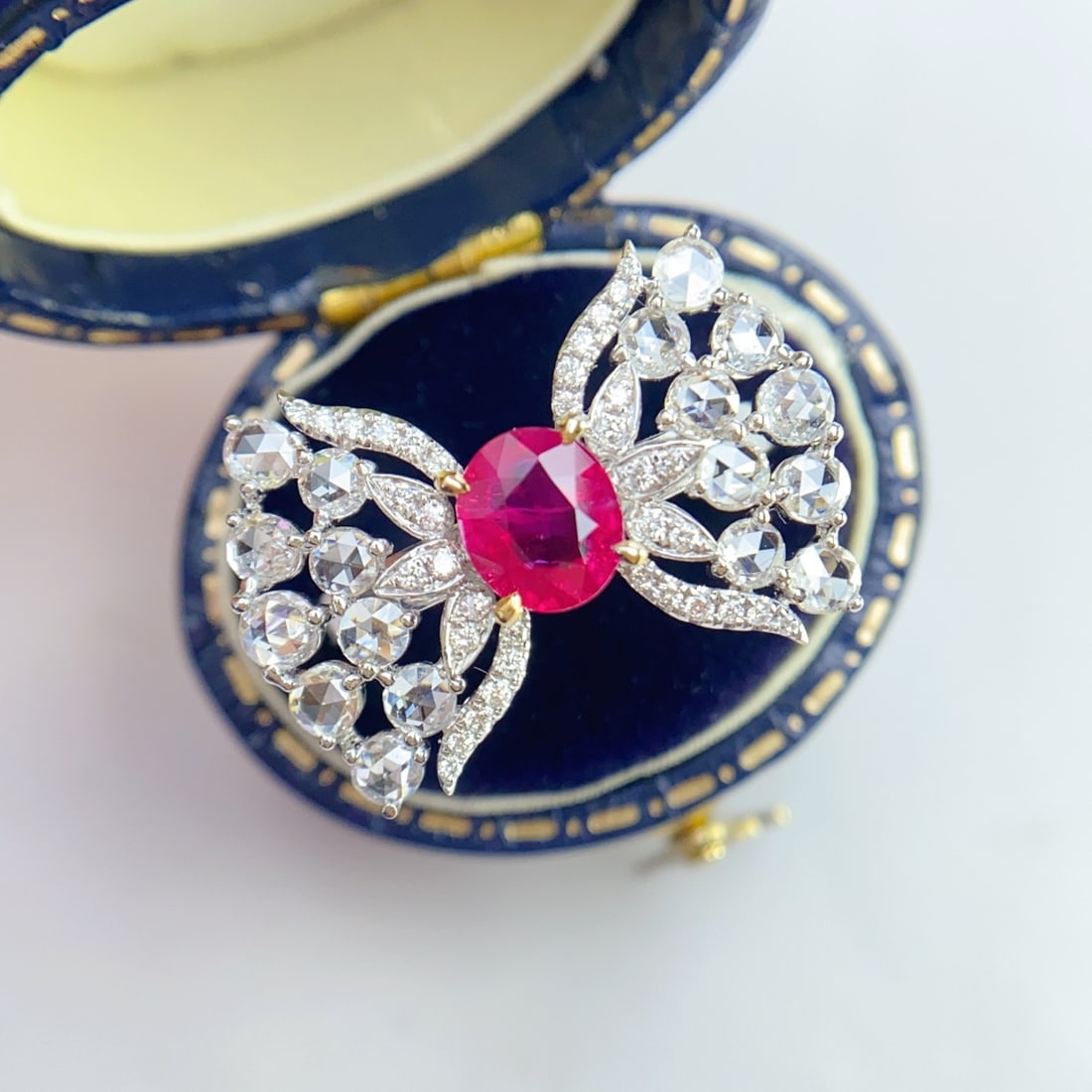 14k Gold 2.19 Ctw Natural Ruby & Diamond Ring
