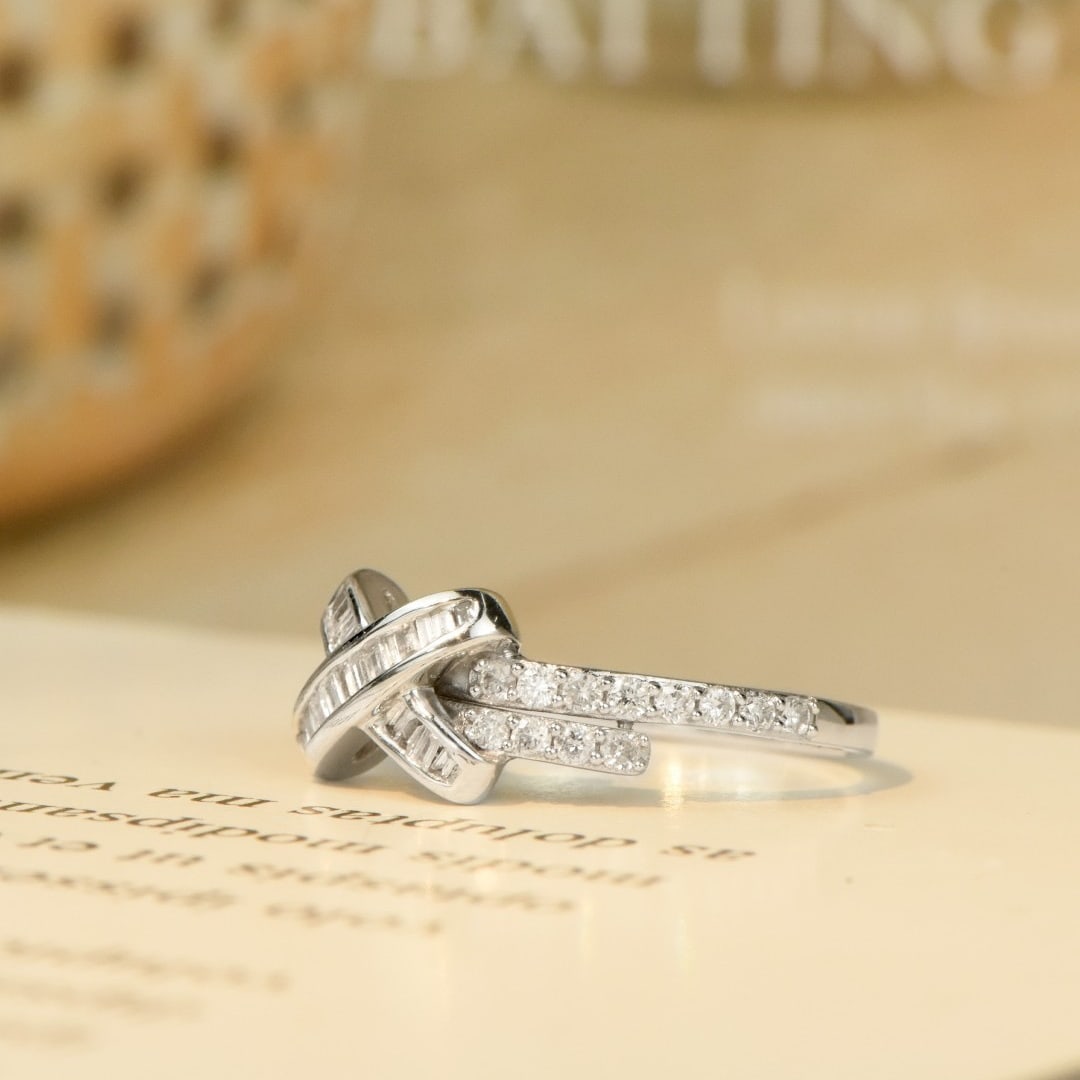 14k Gold 0.40 Ct Natural H Diamond Ring - 3