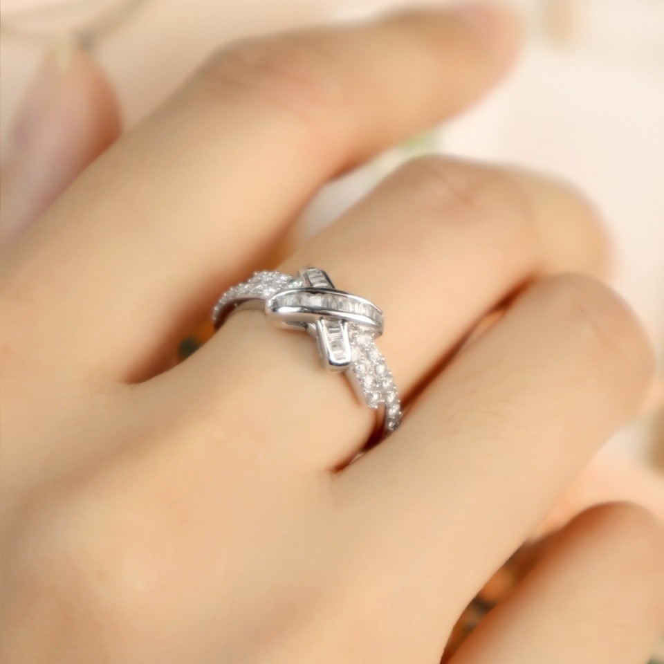 14k Gold 0.40 Ct Natural H Diamond Ring - 6