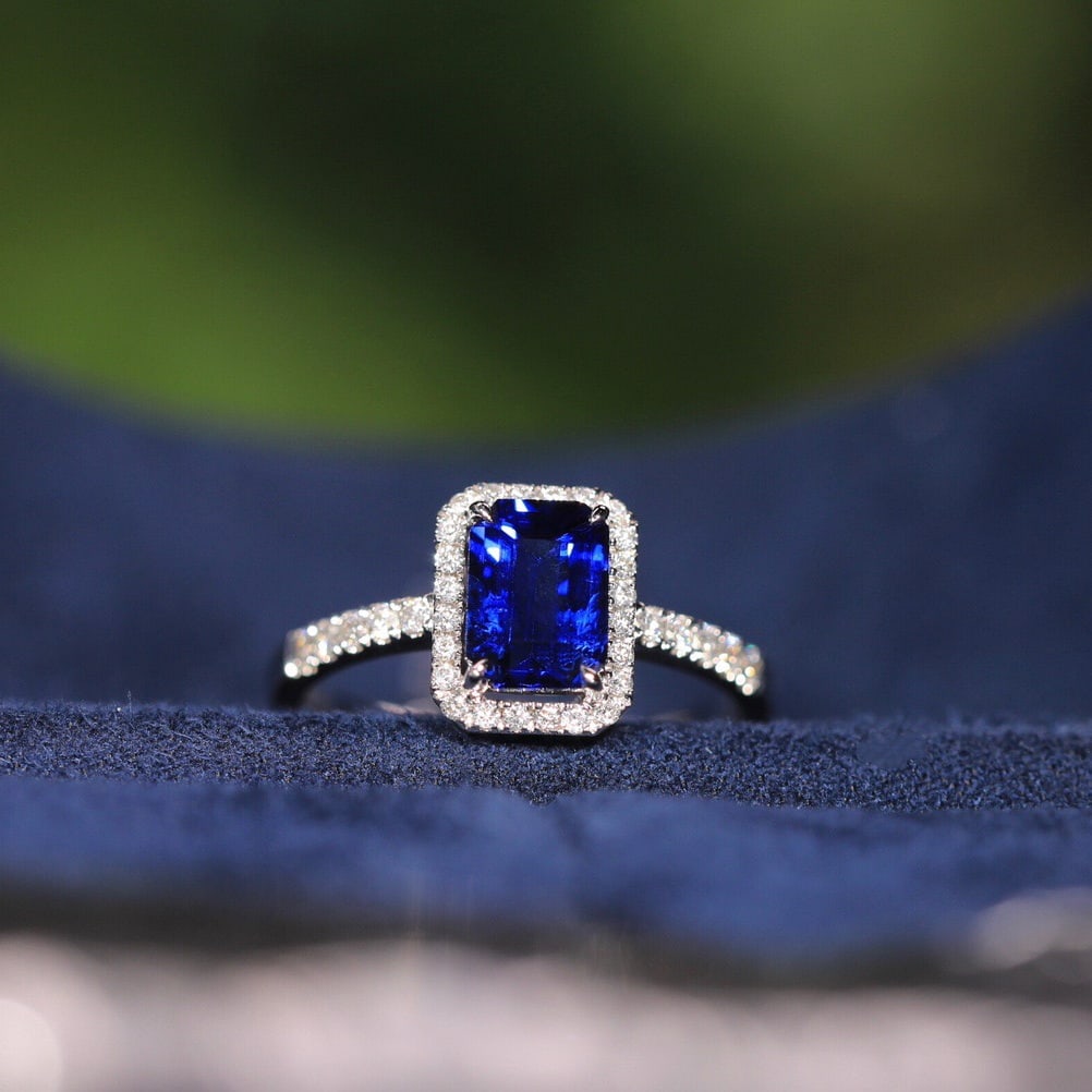 14k Gold 1.17 Ctw Natural Sapphire & Diamond Ring - 8