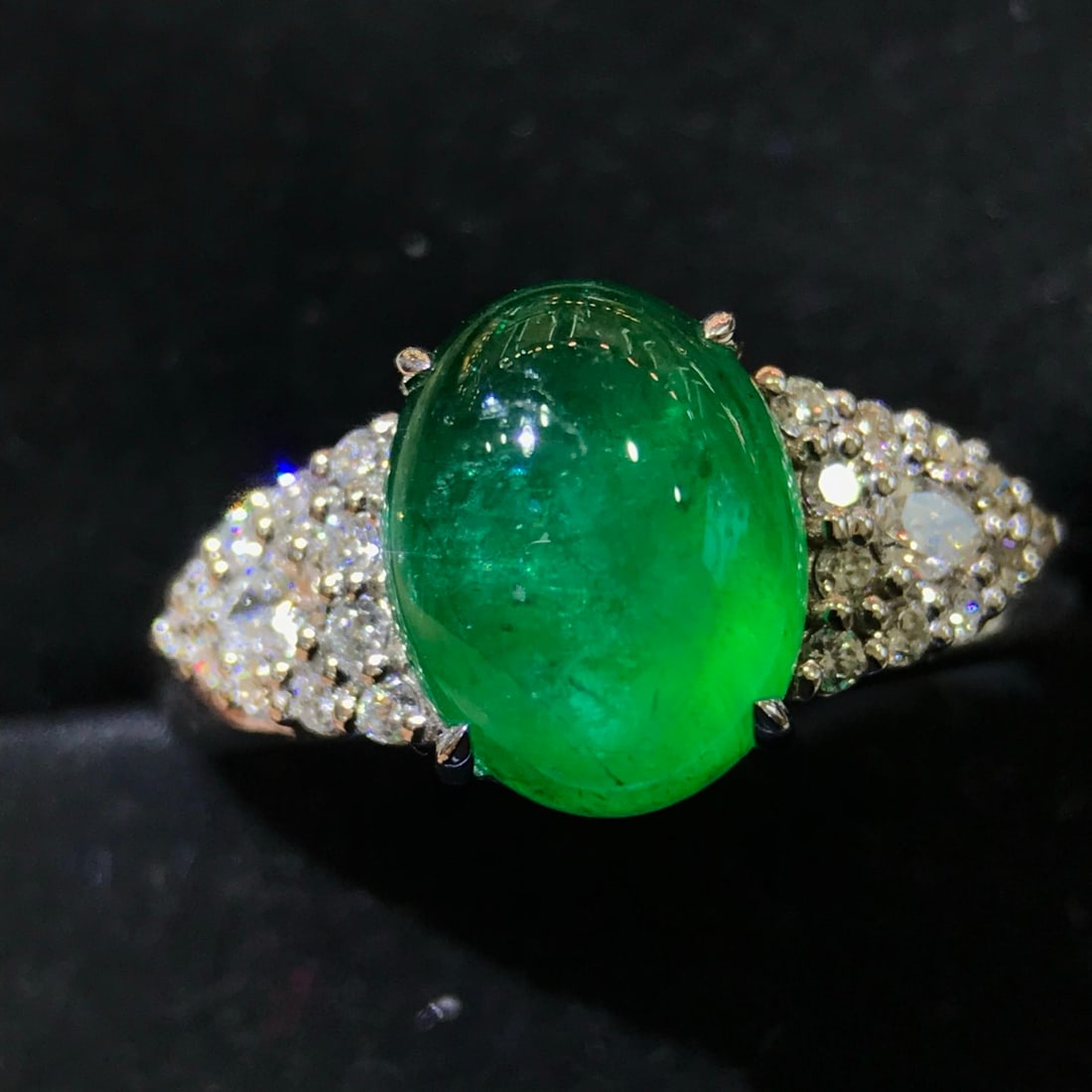 14k Gold 3.71 Ctw Natural Emerald & Diamond Ring - 3