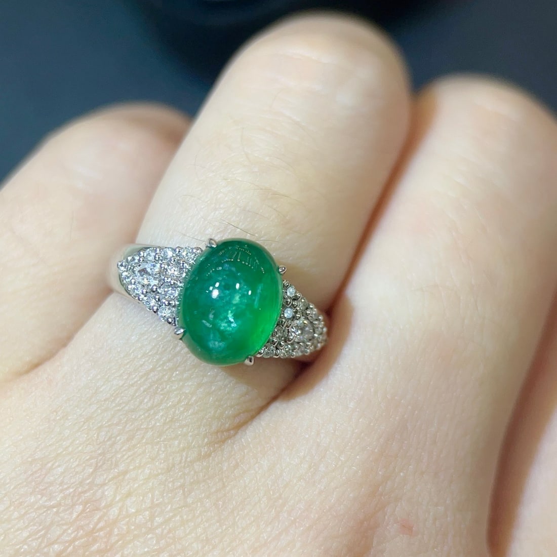 14k Gold 3.71 Ctw Natural Emerald & Diamond Ring - 4