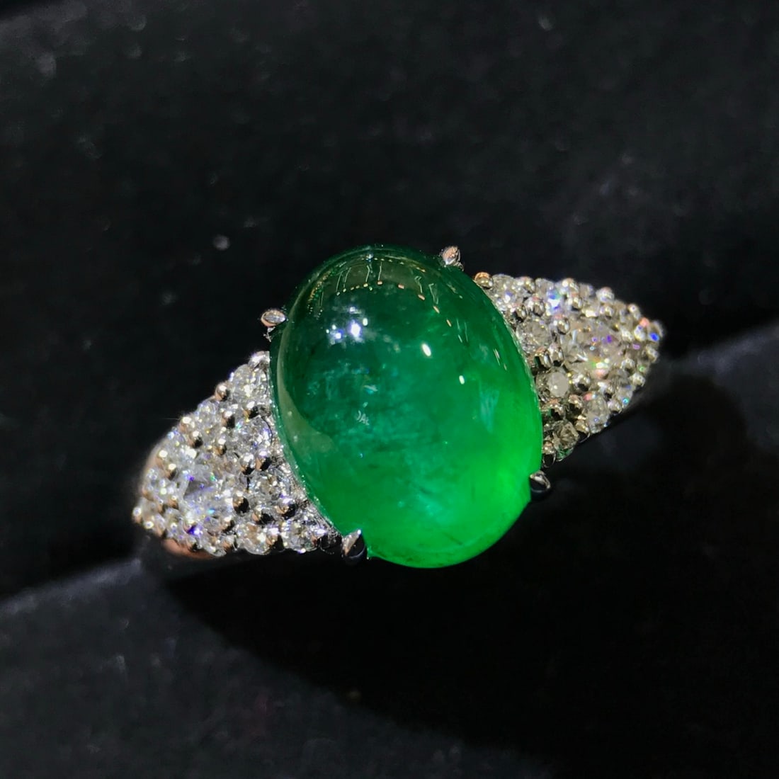 14k Gold 3.71 Ctw Natural Emerald & Diamond Ring - 5