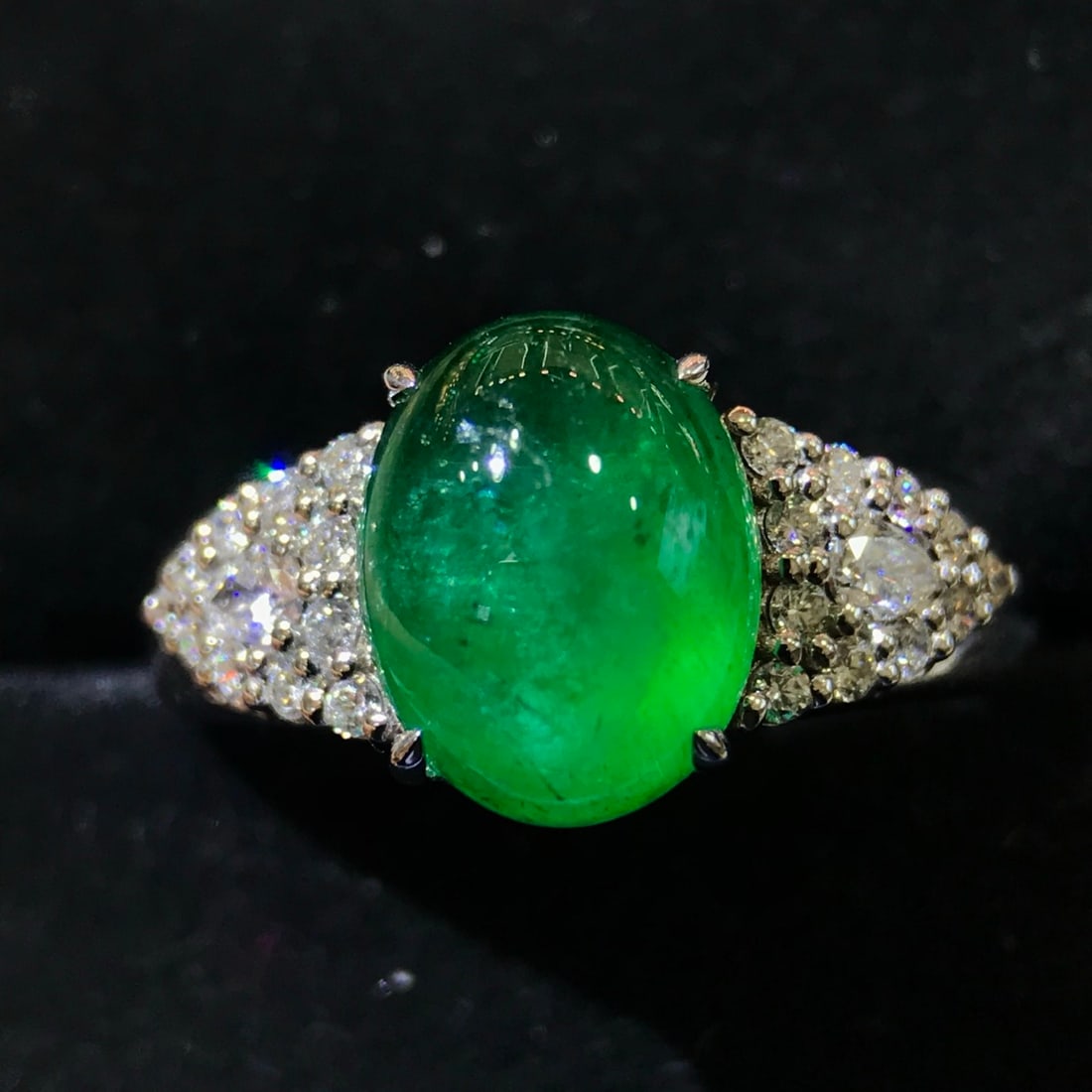 14k Gold 3.71 Ctw Natural Emerald & Diamond Ring - 6